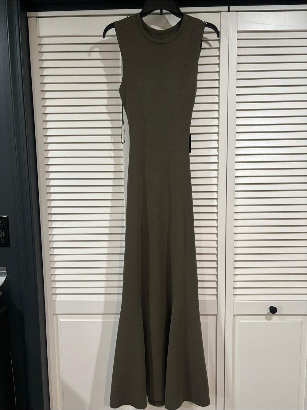 Express Sleeveless Olive Maxi Dress
